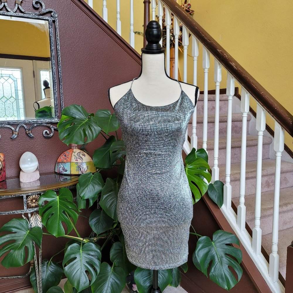 Fitted Open-Back Sparkled Dressed